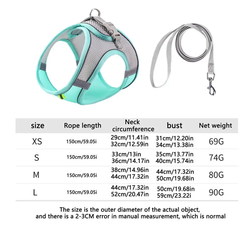 Cat Harness Leash Vest Set Escape Proof Adjustable Walking Collar Walk